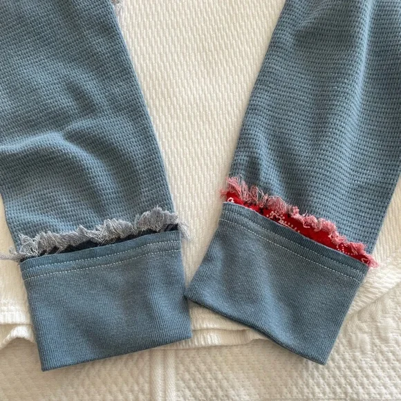 Free People We The Free Lone Star Patchwork Long Sleeve Thermal Top Small - Picture 9 of 12